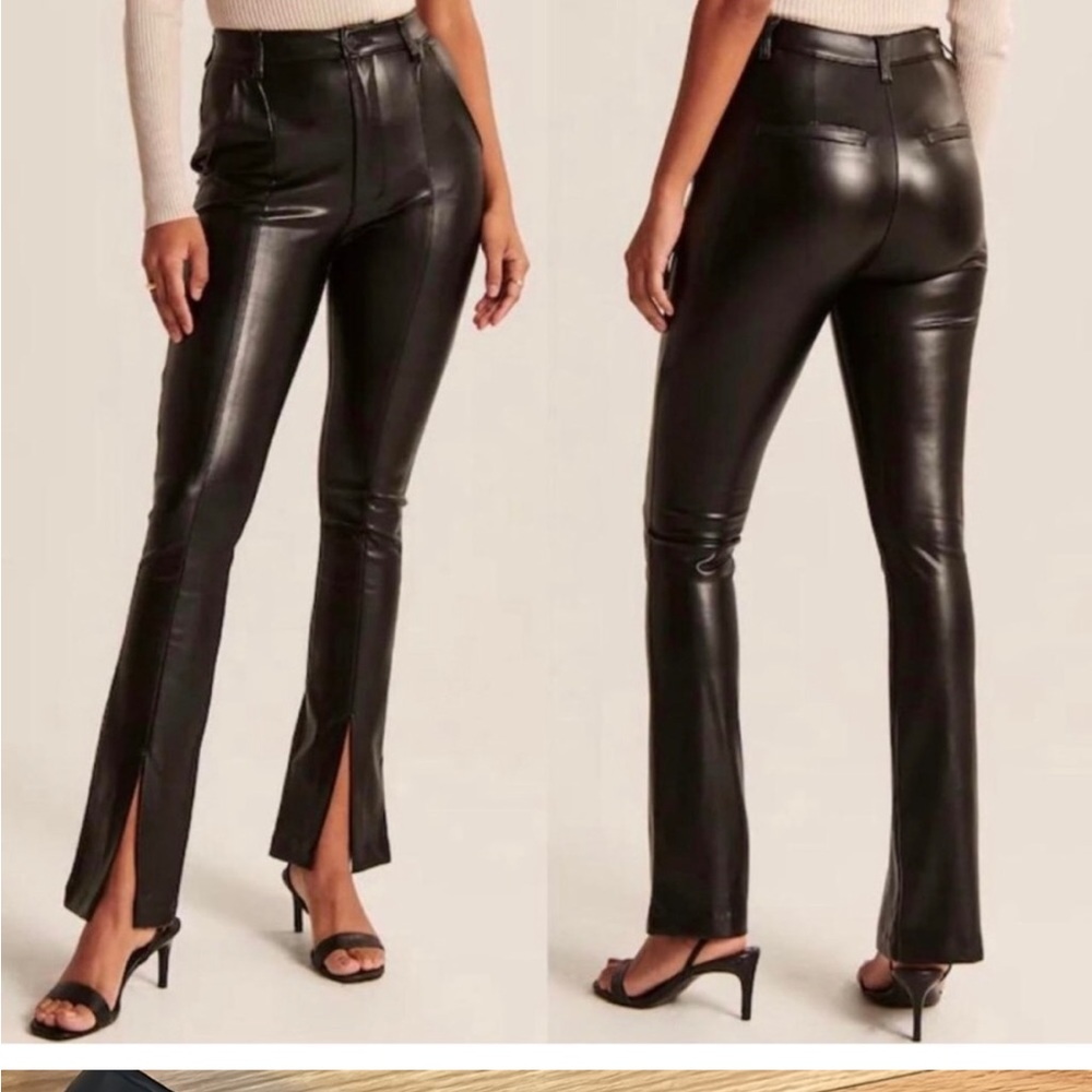 Abercrombie Skinny Ultra High Rise Leather Split Hem Pants. Size 26/2